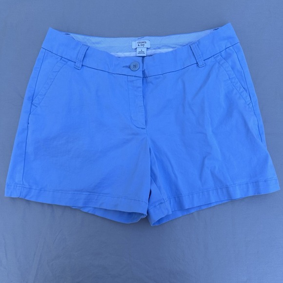 Caroline Blue Cotton Blend Shorts Size 8 Crown & Ivy - Picture 2 of 9